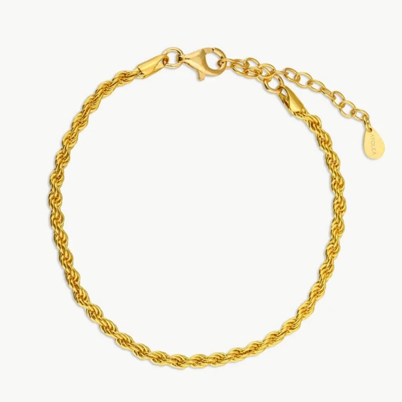 NIB New Atolea "CALVI" ROPE CHAIN BRACELET Gold Color - Picture 4 of 9